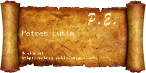 Petres Eutim névjegykártya
